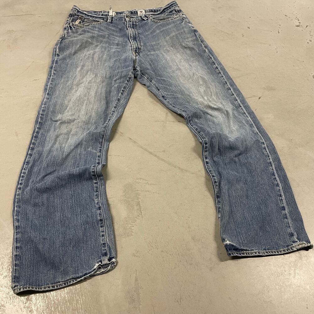 Vintage baggy denim laboratory distressed bootcut jeans 38x32